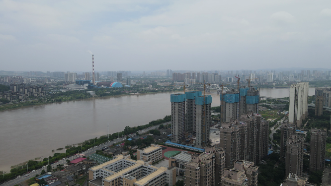 湖南株洲城市建设航拍