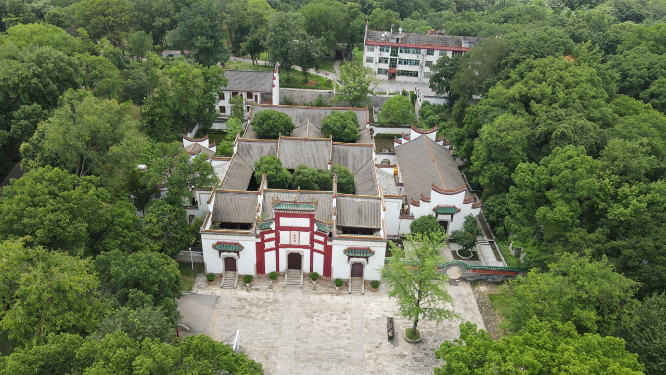 湖南汨罗屈原祠屈原故里航拍