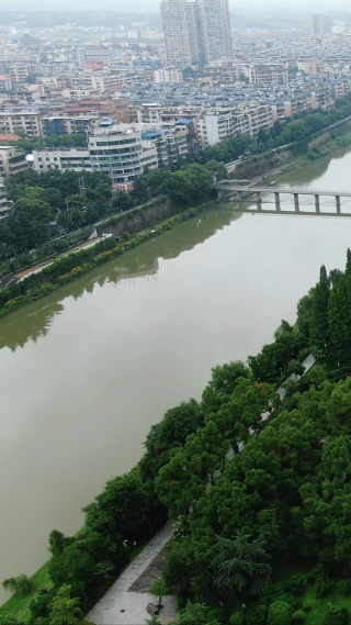 湖南湘乡市城市风光航拍