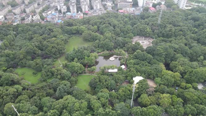 湖南湘潭城市公园航拍