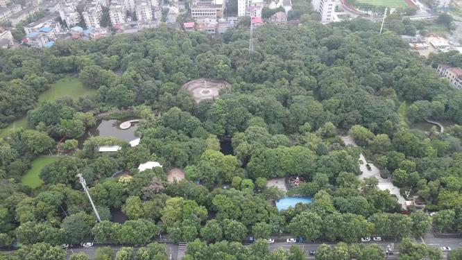 湖南湘潭城市公园航拍