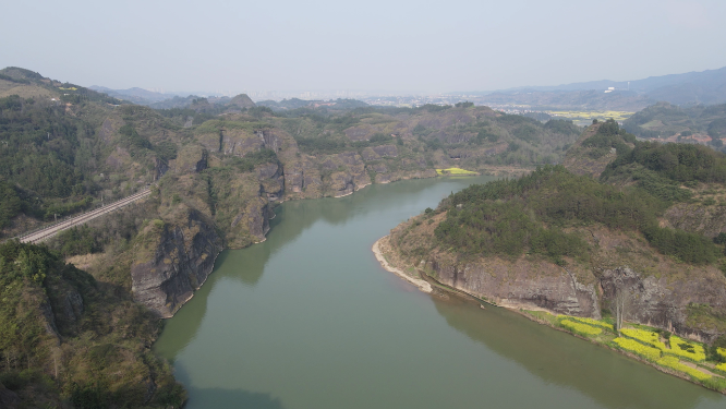 湖南溆浦思蒙湿地公园航拍
