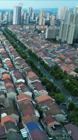 湖南澧县城市建设竖屏航拍