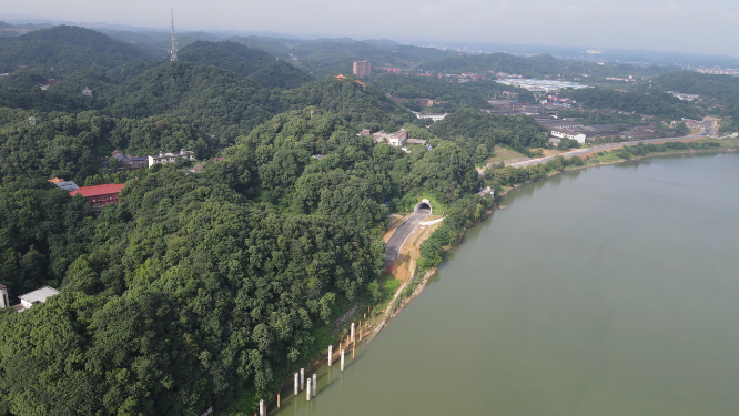 湖南益阳城市风光带航拍