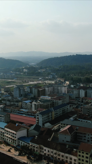 湖南益阳城市风光竖屏航拍