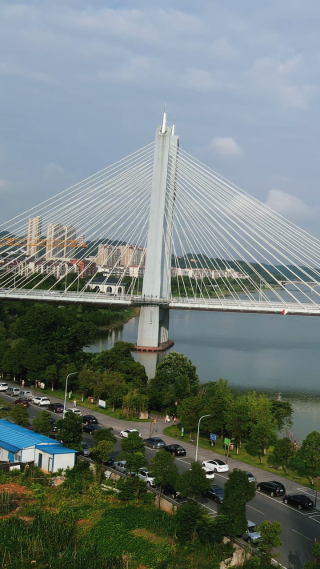 湖南益阳城市风光竖屏航拍