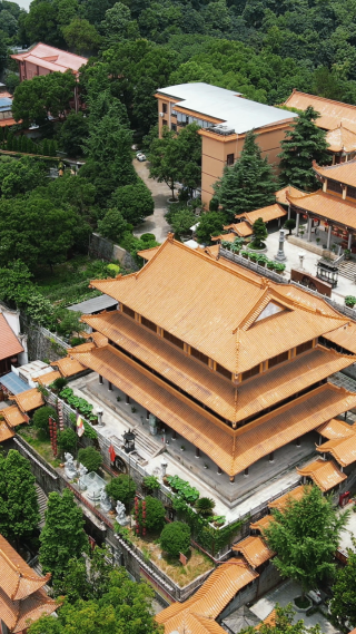 湖南益阳白鹿寺古建筑航拍