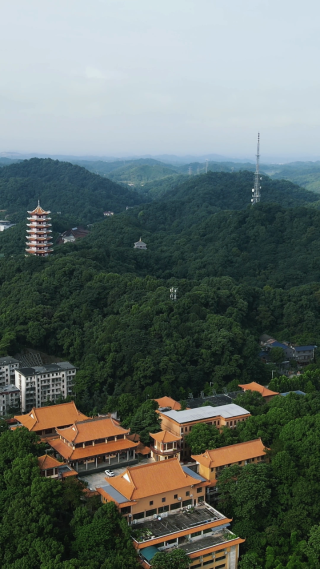 湖南益阳白鹿寺古建筑航拍