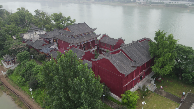 湖南衡阳东洲岛4A景区航拍 