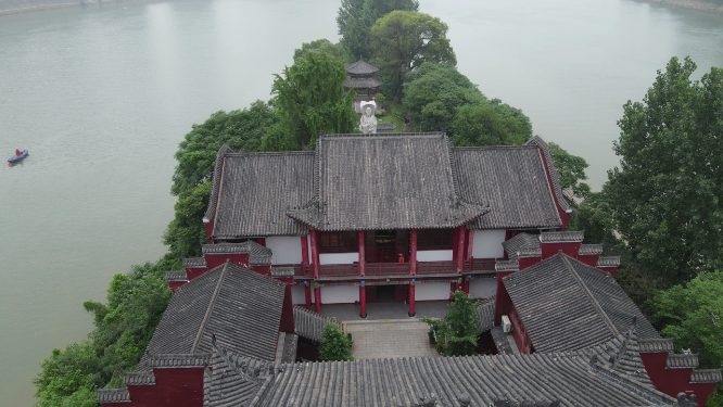 湖南衡阳东洲岛4A景区航拍 