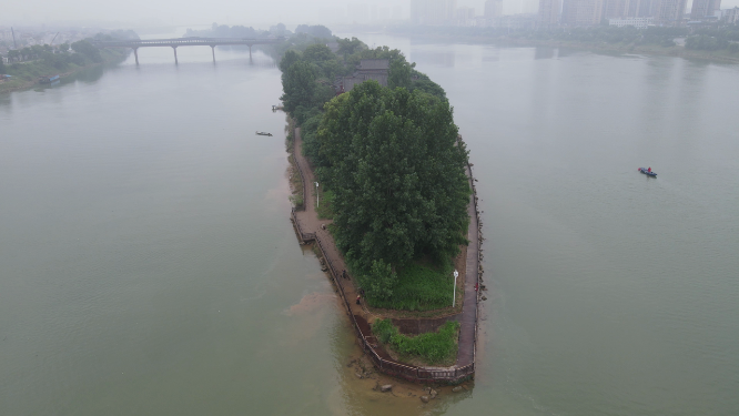 湖南衡阳东洲岛4A景区航拍 