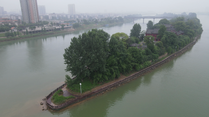 湖南衡阳东洲岛4A景区航拍 