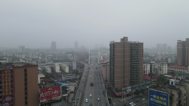 湖南衡阳城市交通航拍