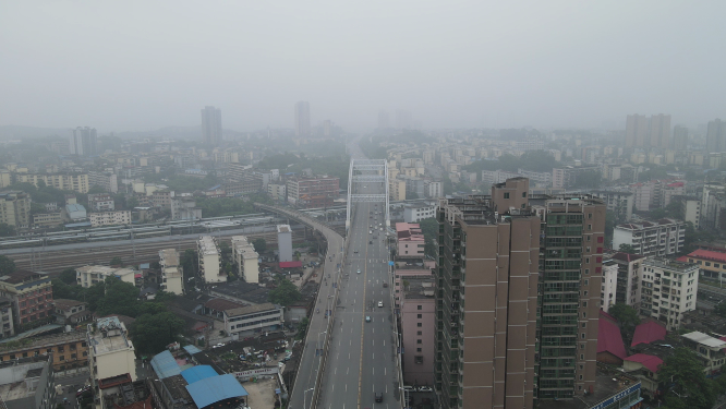 湖南衡阳城市交通航拍