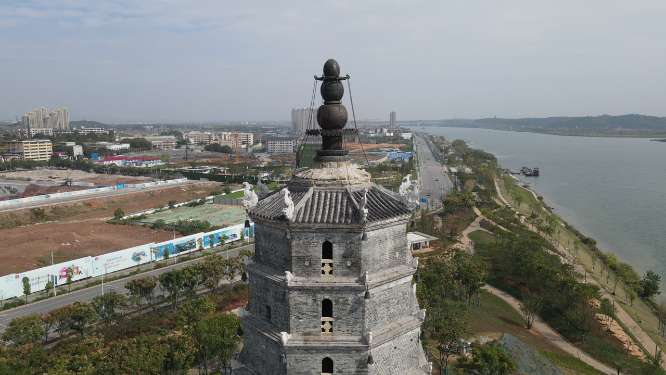 湖南衡阳来雁塔历史文化古建筑航拍