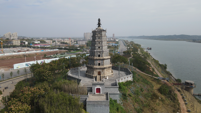湖南衡阳来雁塔历史文化古建筑航拍