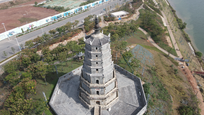 湖南衡阳来雁塔历史文化古建筑航拍
