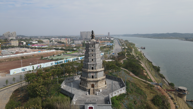 湖南衡阳来雁塔历史文化古建筑航拍