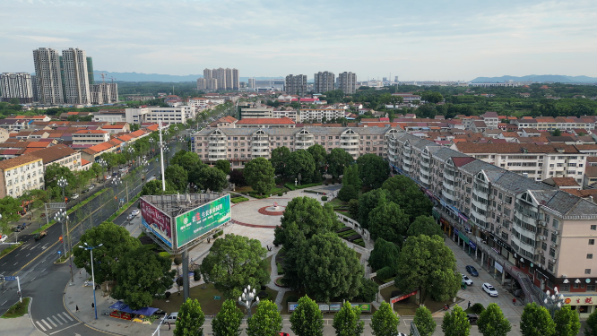 湖南醴陵县城市建设航拍