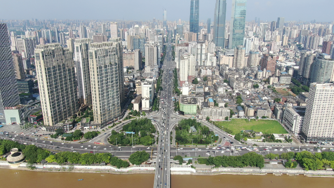 湖南长沙城市宣传片高楼建筑天际线航拍