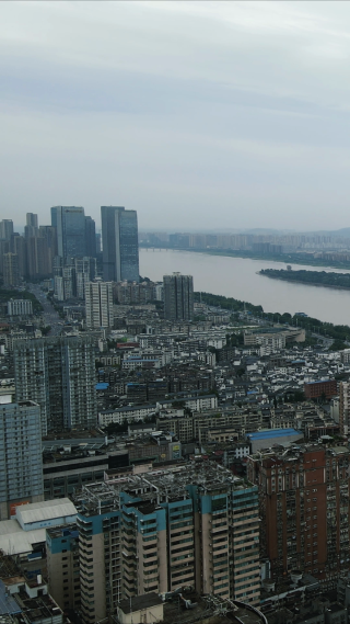 湖南长沙城市风光五一商圈竖屏航拍