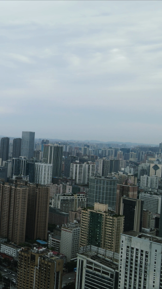 湖南长沙城市风光五一商圈竖屏航拍