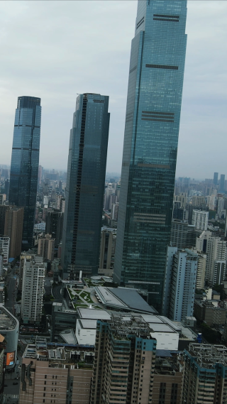 湖南长沙城市风光五一商圈竖屏航拍