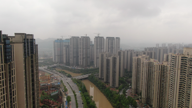 湖南长沙梅溪湖高楼建筑航拍