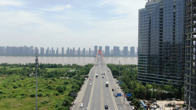 湖南长沙福元路大桥航拍