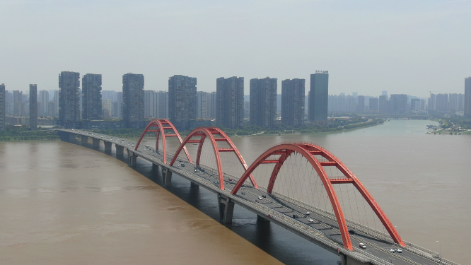 湖南长沙福元路大桥航拍