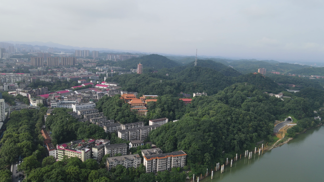 航拍湖南益阳白鹿寺