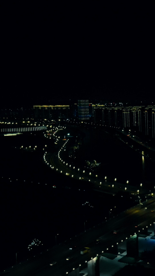 福建厦门城市夜景竖屏航拍