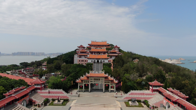 福建湄洲岛5A景区妈祖庙航拍