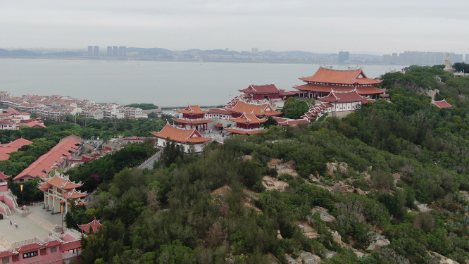 福建湄洲岛5A景区妈祖庙航拍