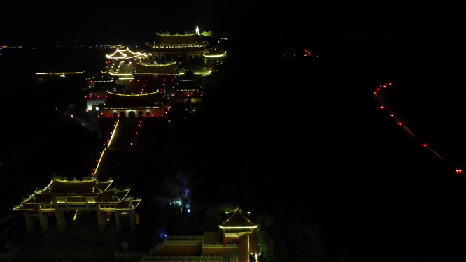 旅游景区福建湄洲岛妈祖庙航拍