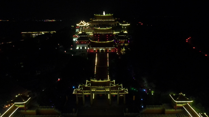 旅游景区福建湄洲岛妈祖庙航拍
