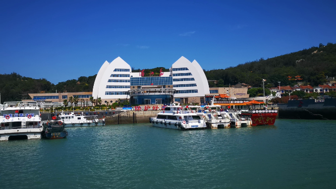 福建湄洲岛5A景区航拍