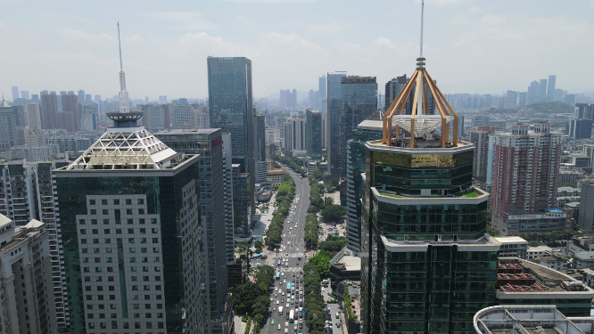 福建福州五四路商务建筑航拍