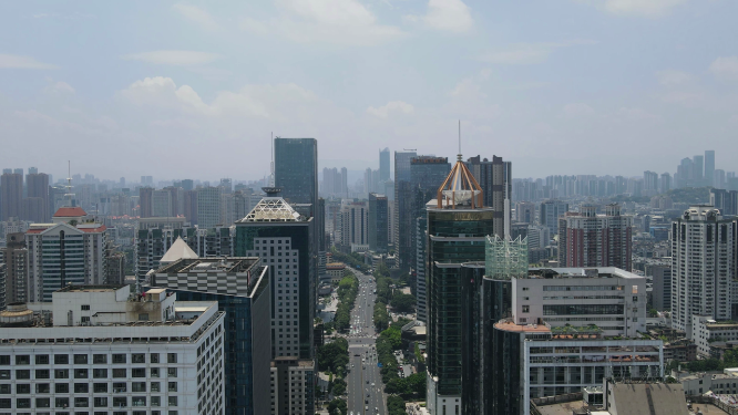 福建福州五四路商务建筑航拍