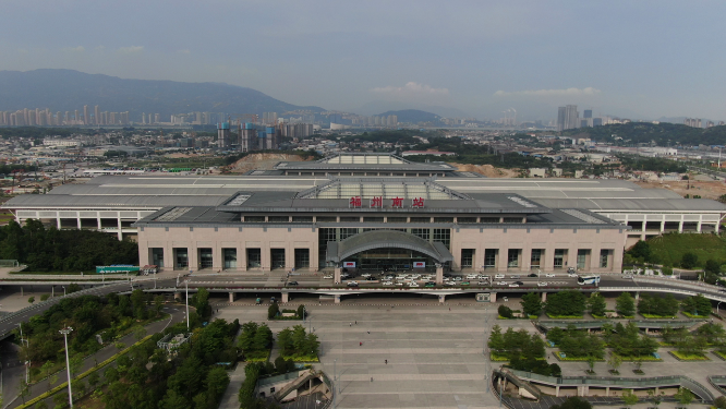 福建福州南站高铁站航拍