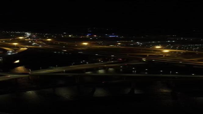 竖屏航拍福建厦门城市夜景