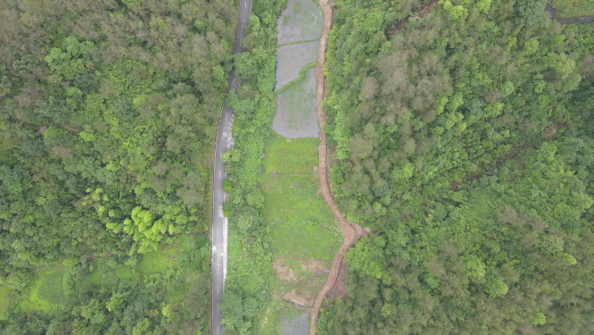 航拍丘陵山川农业种植农田
