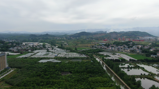 航拍乡村田园农业种植基地