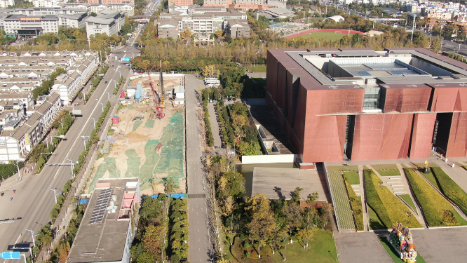 航拍云南昆明博物馆地标建筑