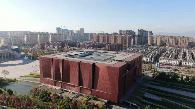 航拍云南昆明博物馆地标建筑