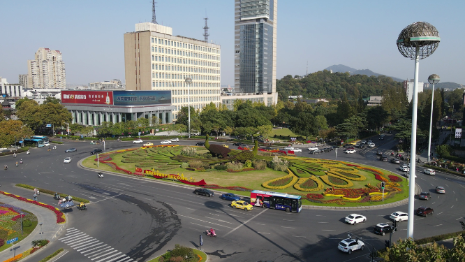航拍南京城市交通