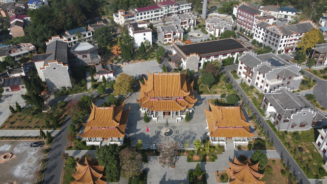 航拍南岳衡山佛学院