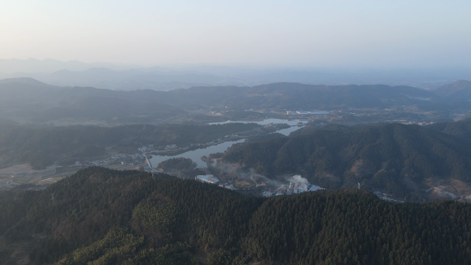 航拍南方山川河流自然风景