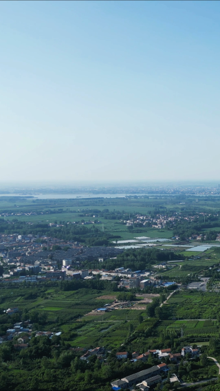 航拍城乡结合部城市乡村