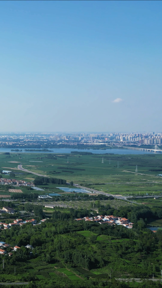 航拍城乡结合部城市乡村
